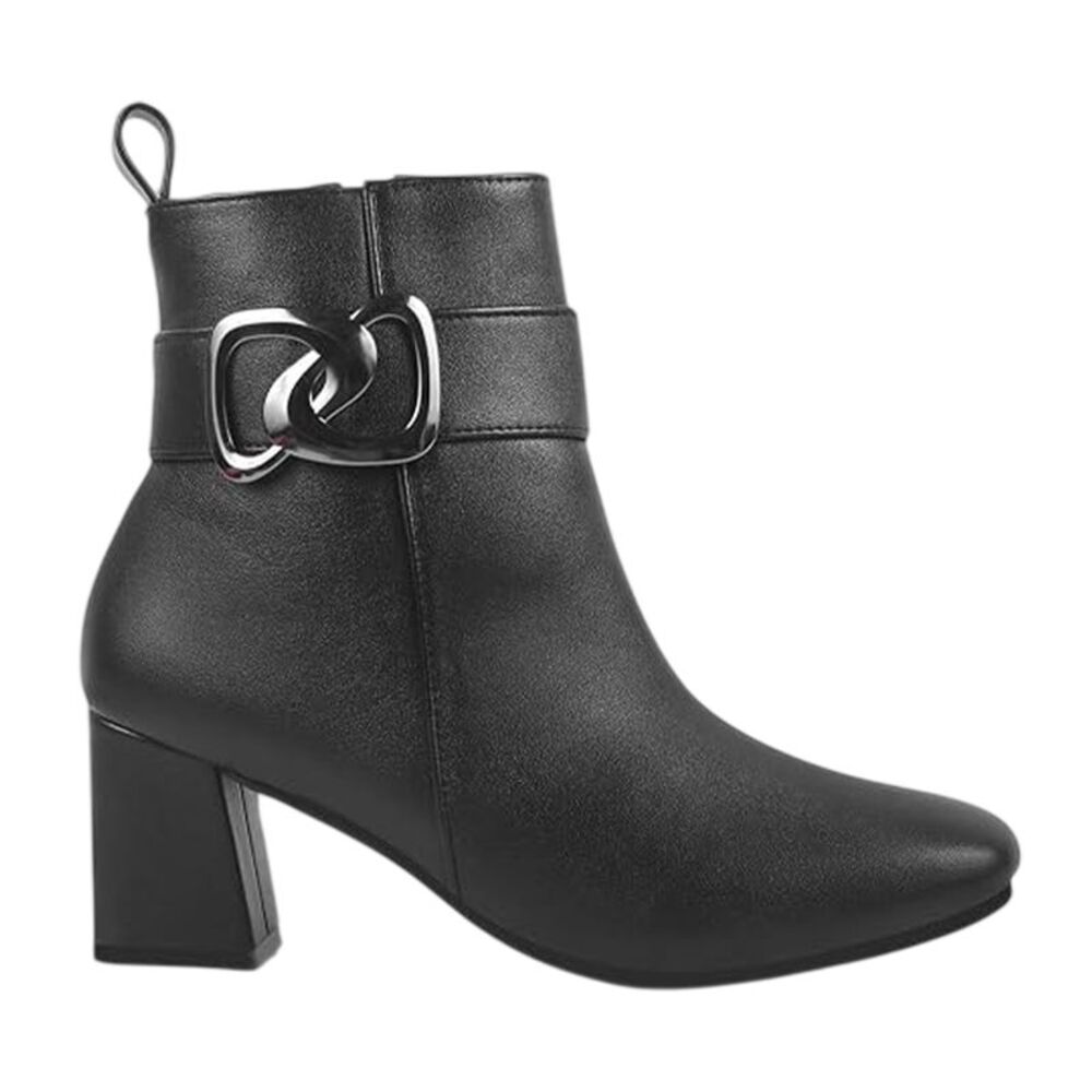 Lotus Shoes Womens/Ladies Adelaide Leather Block Heel Ankle Boots / Black